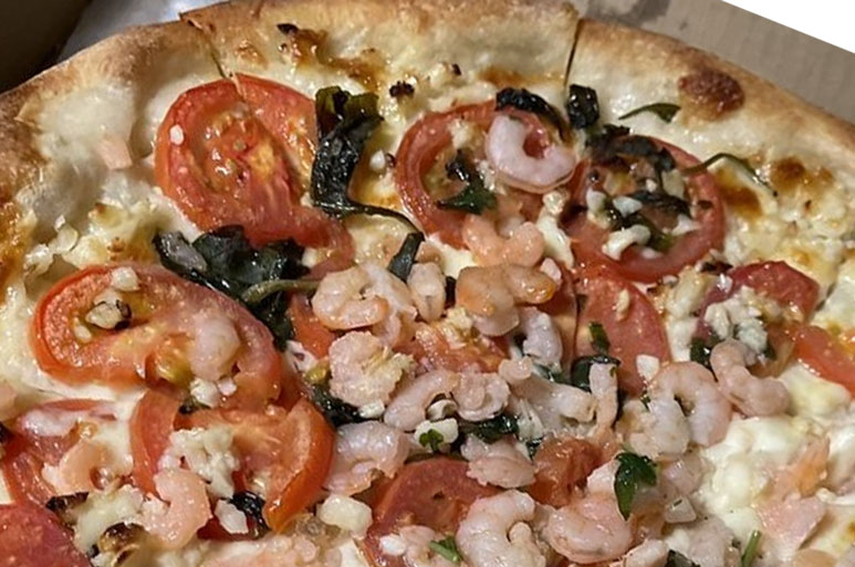 Margarita Shrimp pizza