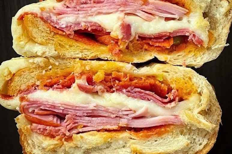 toasted Sub sandwich packed with meats and melted cheese